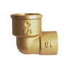 Coude laiton F/C 90GCU D220 Femelle 3/8 - Diamètre 10 mm