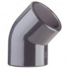 Coude à pression PVC 45° à coller - Diamètre 75 mm