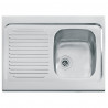 Evier à poser SPIT SPX711 90X60 cm, 1 cuve 1 égouttoir, réversible, vidage manuel, inox