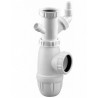Siphon plastique 40X49 avec prise machine à laver et trop plein - 7255
